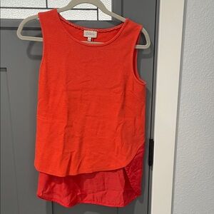 Deletta Bold Orange Red Tank Top